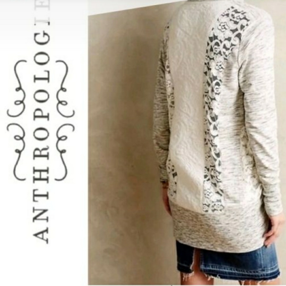 Anthropologie Saturday Sunday Lace Back Cardigan Small